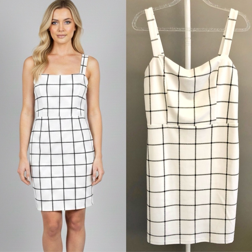 APRICOT Minimalist Feminine White Camisole Summer Festival Mini Dress. Medium